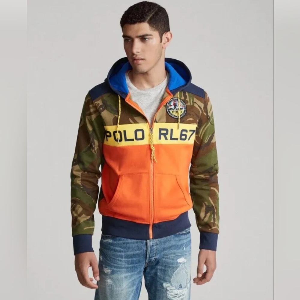 Polo Ralph Lauren Military Army Camo Expedition Full-Zip Fleece Hoodie NWOT -XXL